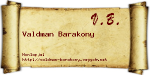 Valdman Barakony névjegykártya